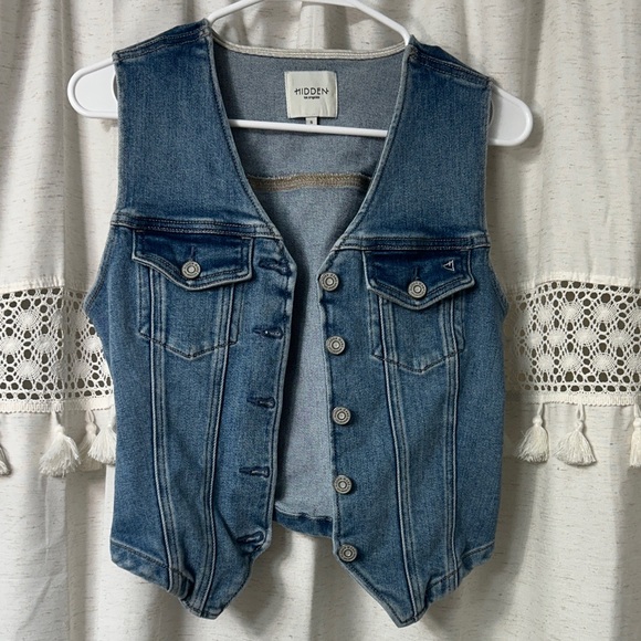 Hidden Tops - Hidden Denim Vest - Blue Women's Sleeveless Jean Jacket